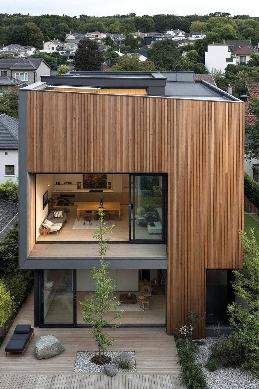Minimalist Wooden Design With a View