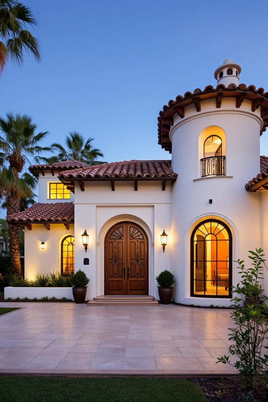 A Tower Home Lit by Sunset