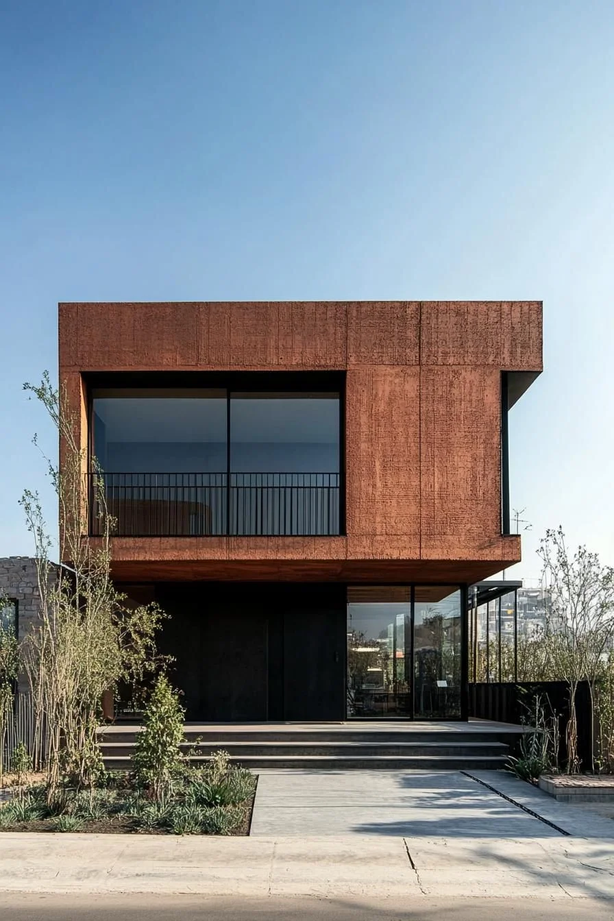 A Quiet Corten Steel Cube Retreat