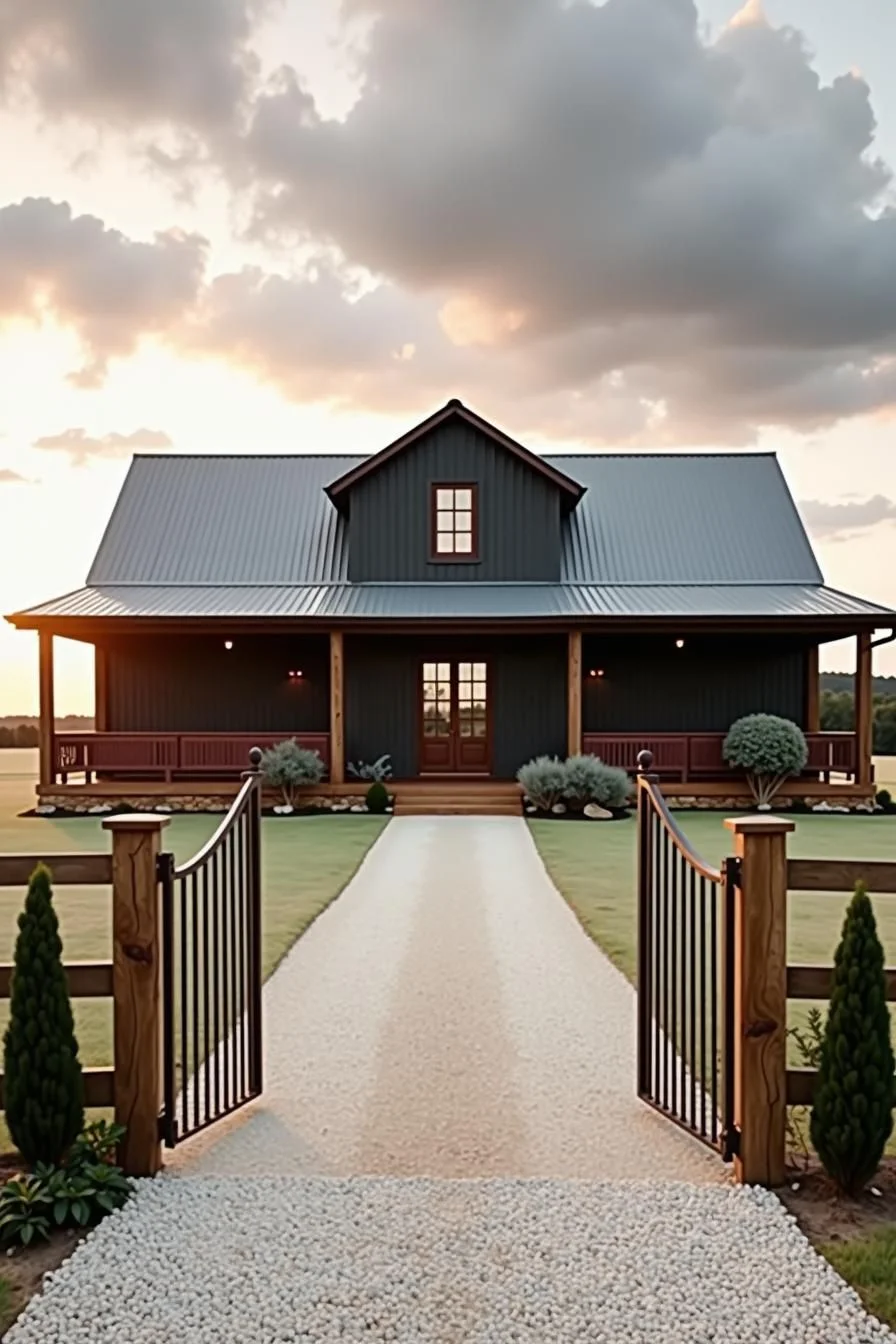 Majestic Ranch Home at Sunset