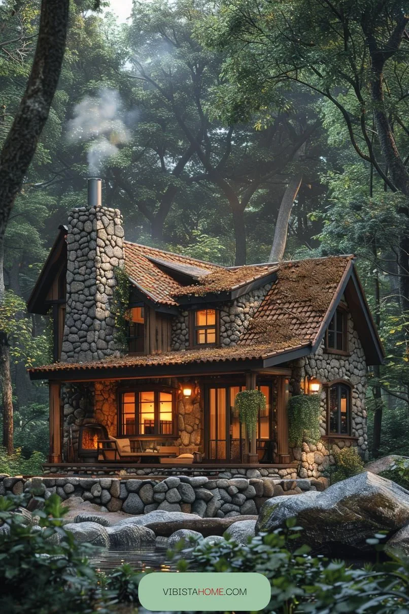 3. Mini Cabin Built From Natural Elements