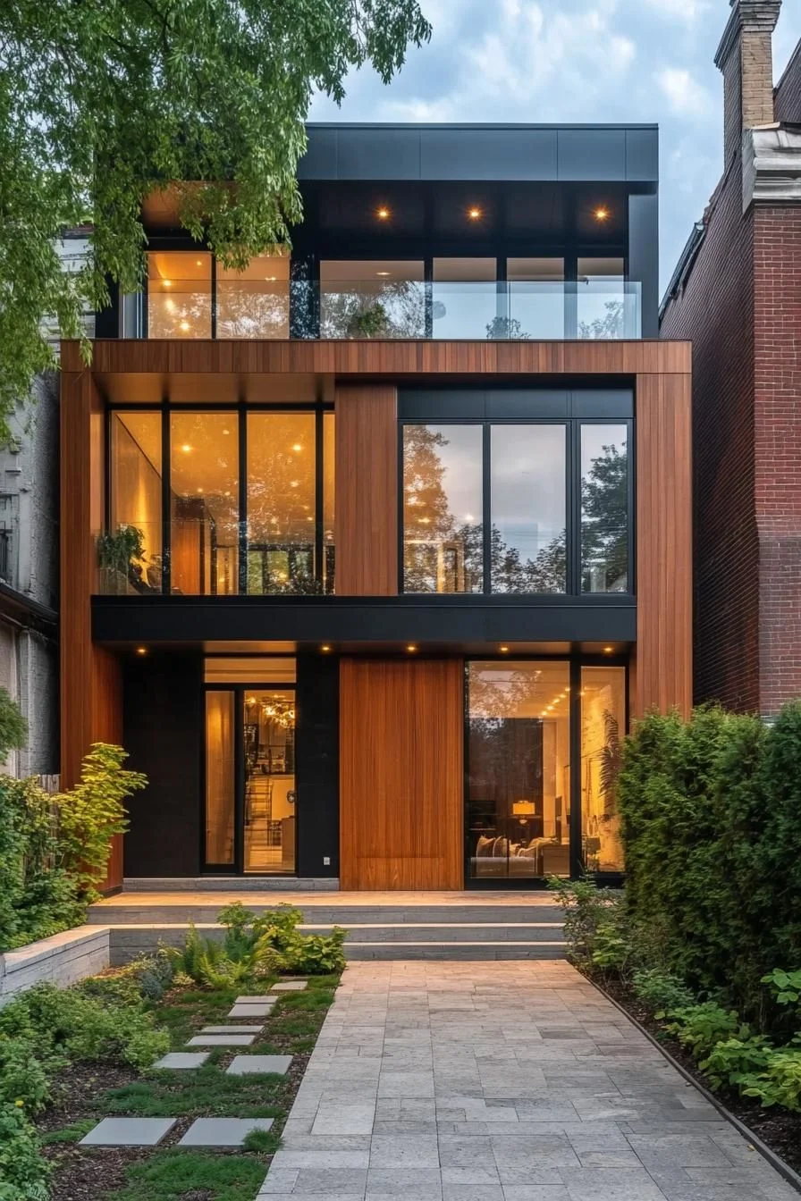 Urban Villa Warmed by Wood Accents