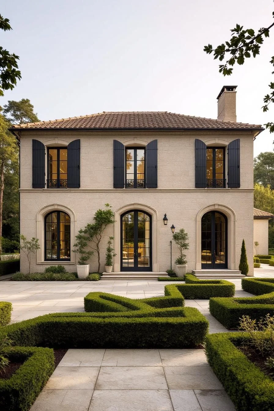 Modern French Stone Home Design Ideas
