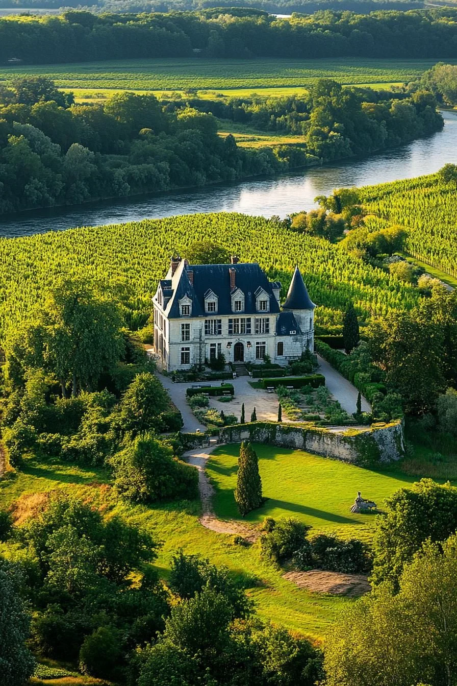 Grand Manor Set in Verdant Landscape