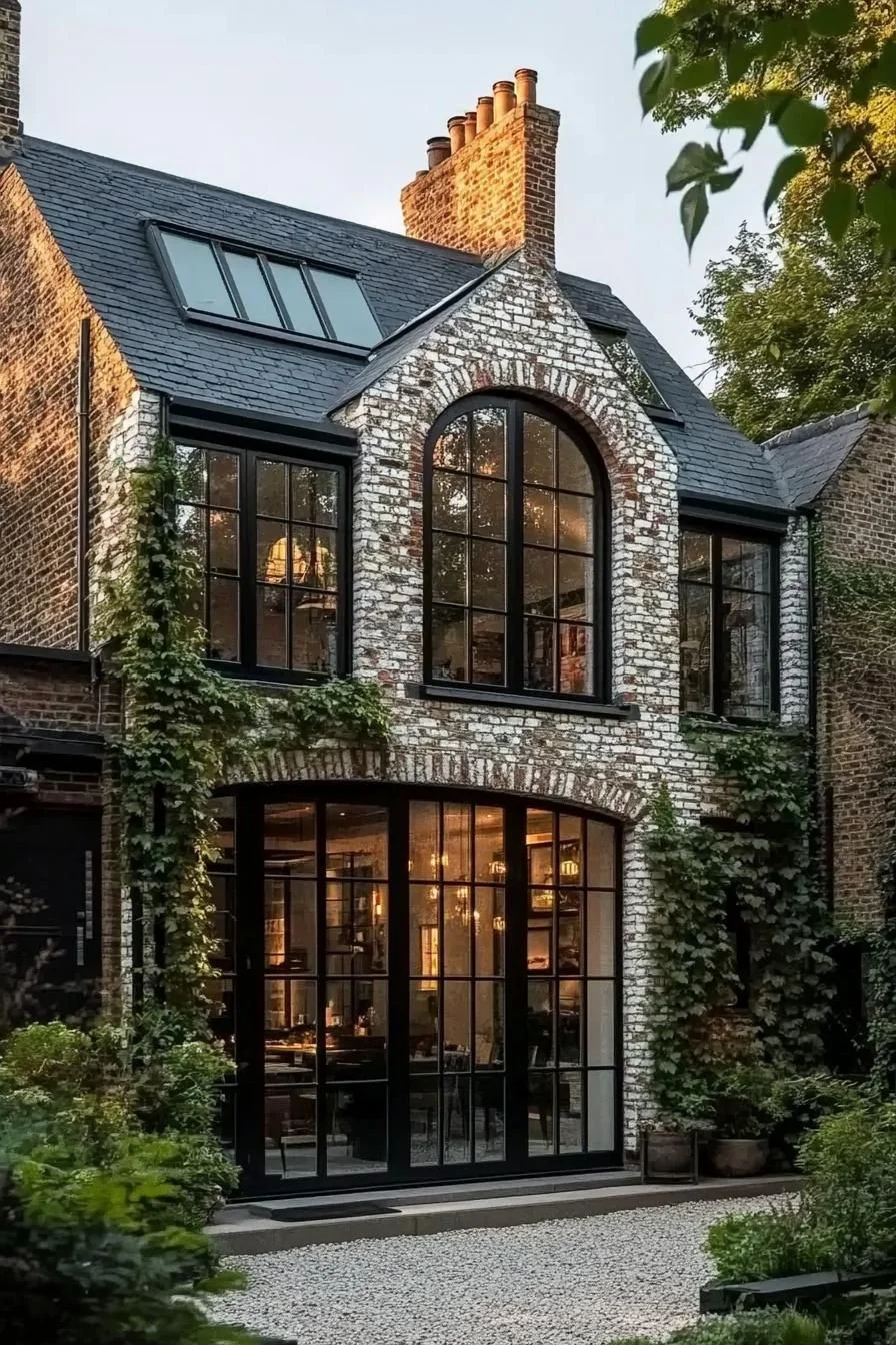 Arched Brick Design with Leafy Borders