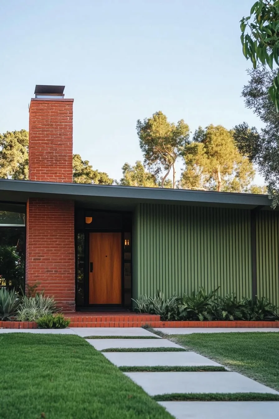 A Flat Roof Dream in Brick and Green