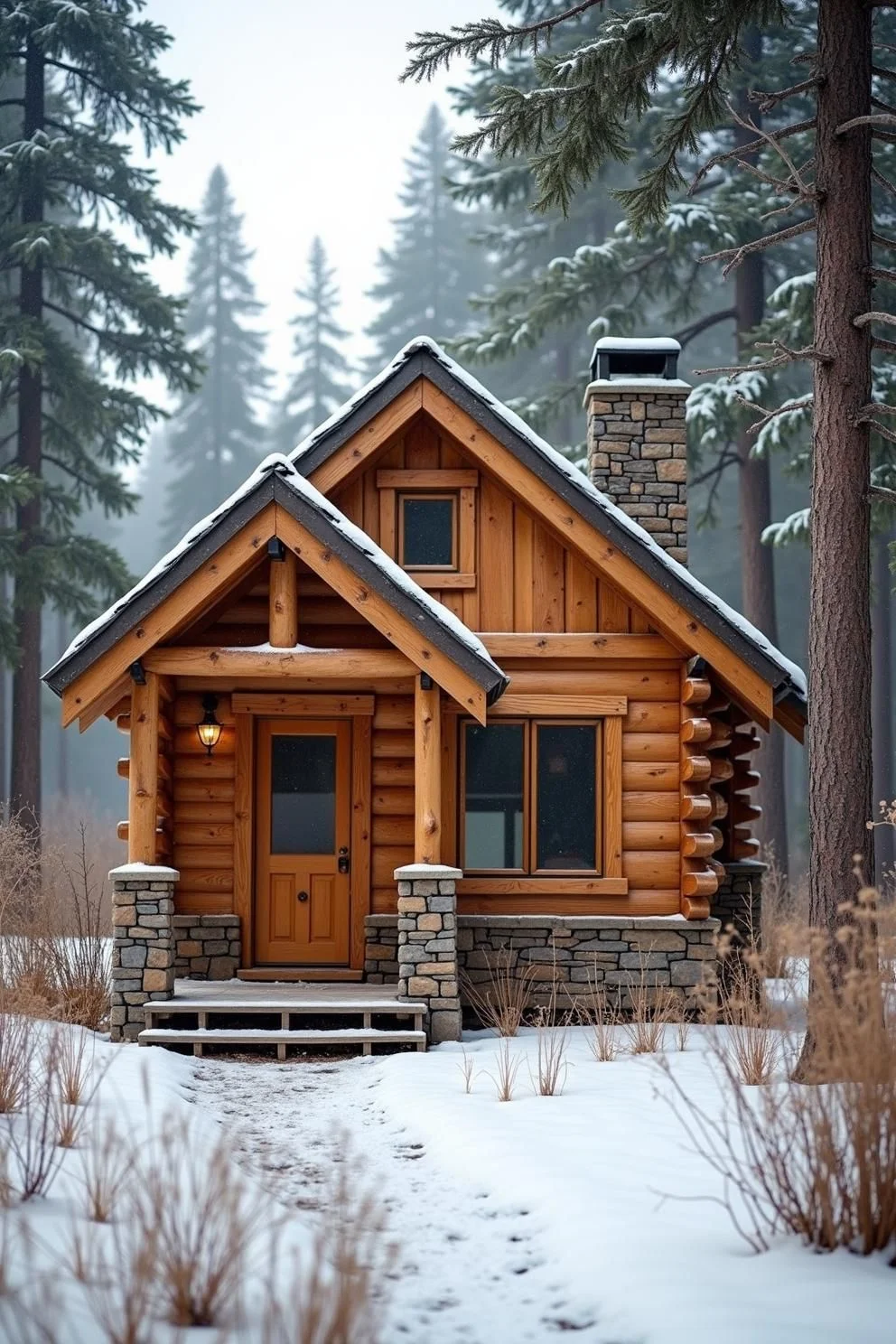 A Warm and Welcoming Log Retreat