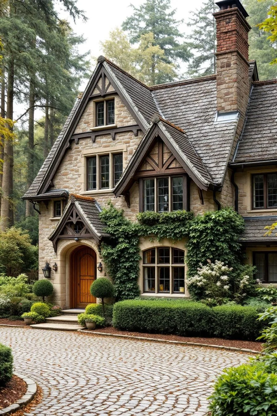 A Gabled Stone Cottage with a Warm Look