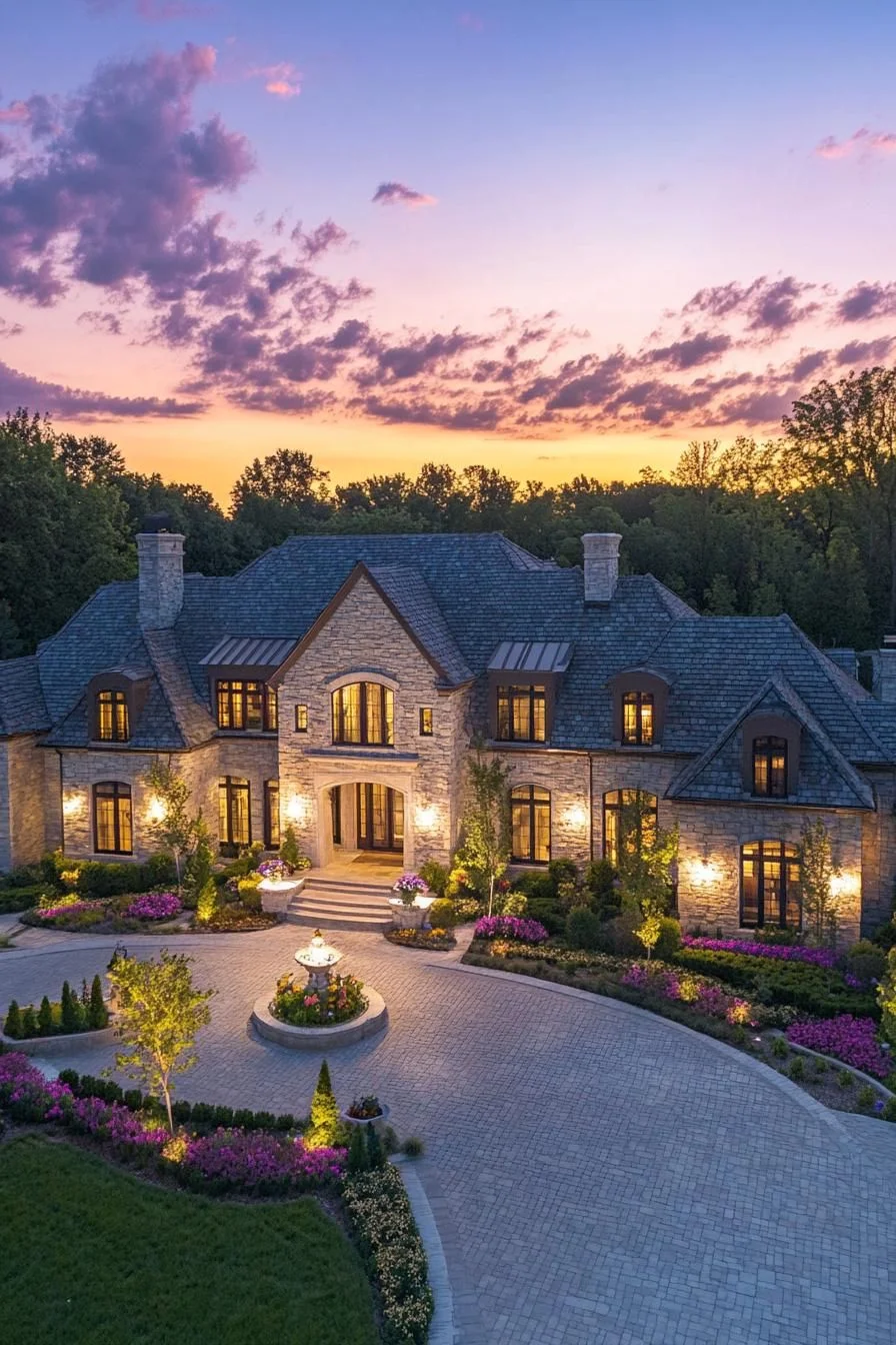 Dreamy Home Lit at Dusk
