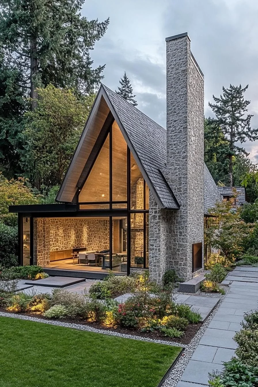 Stone Fantasy Cottage with an Oversized Gable