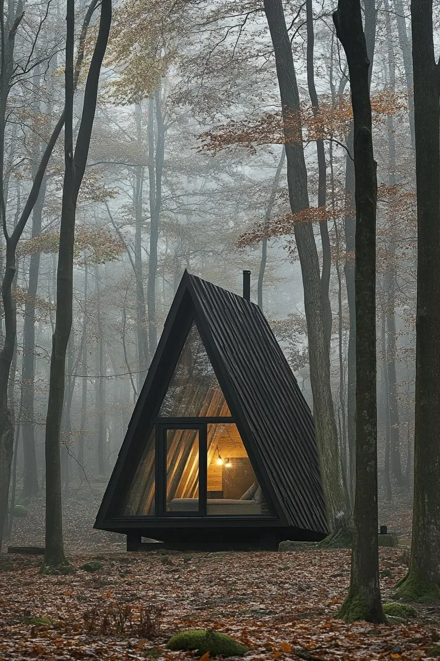 A Sharp-Roofed Retreat for Forest Lovers