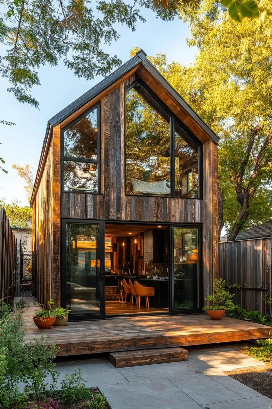 1) A Two-Story Shed Retreat with Rustic Charm