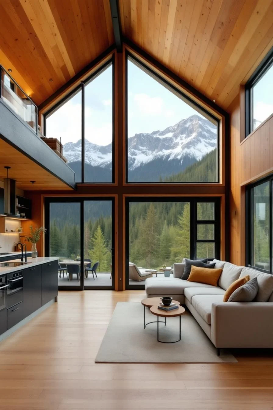 Rustic Warmth Meets Chic Mountain Views