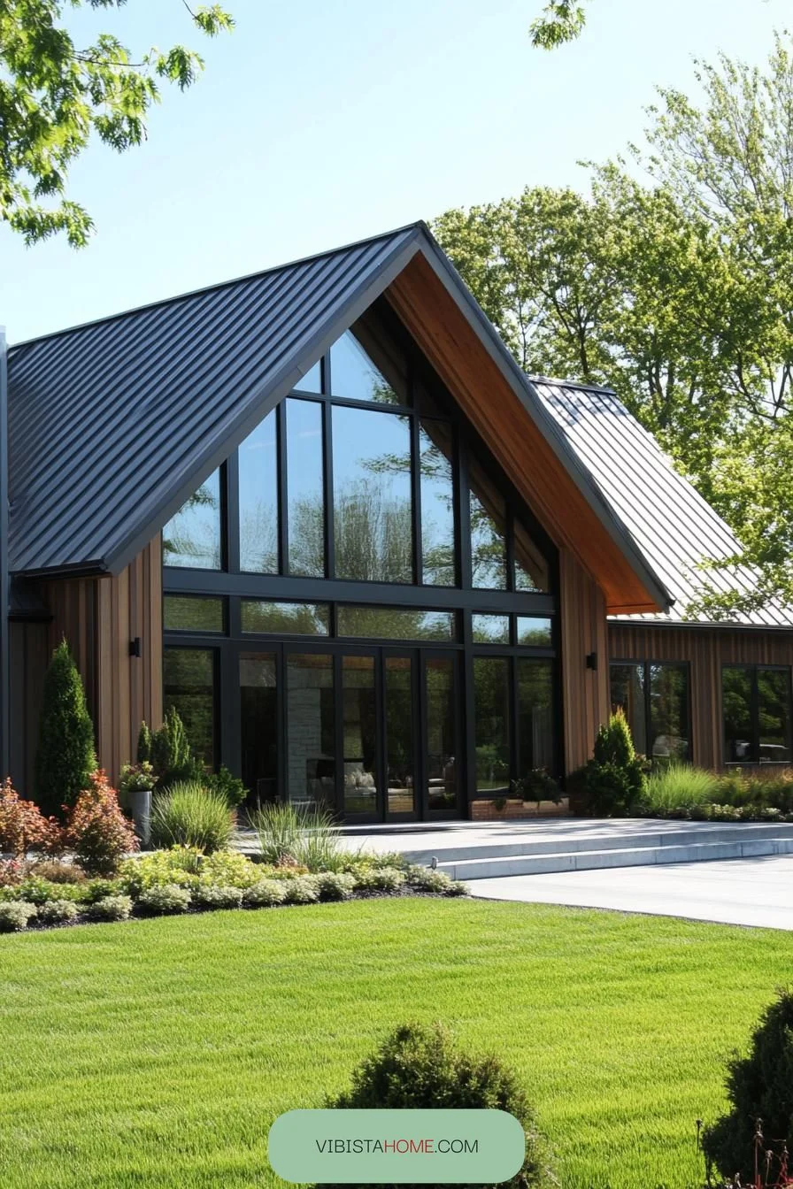 Triangular Timber Wonder with Glass Accents