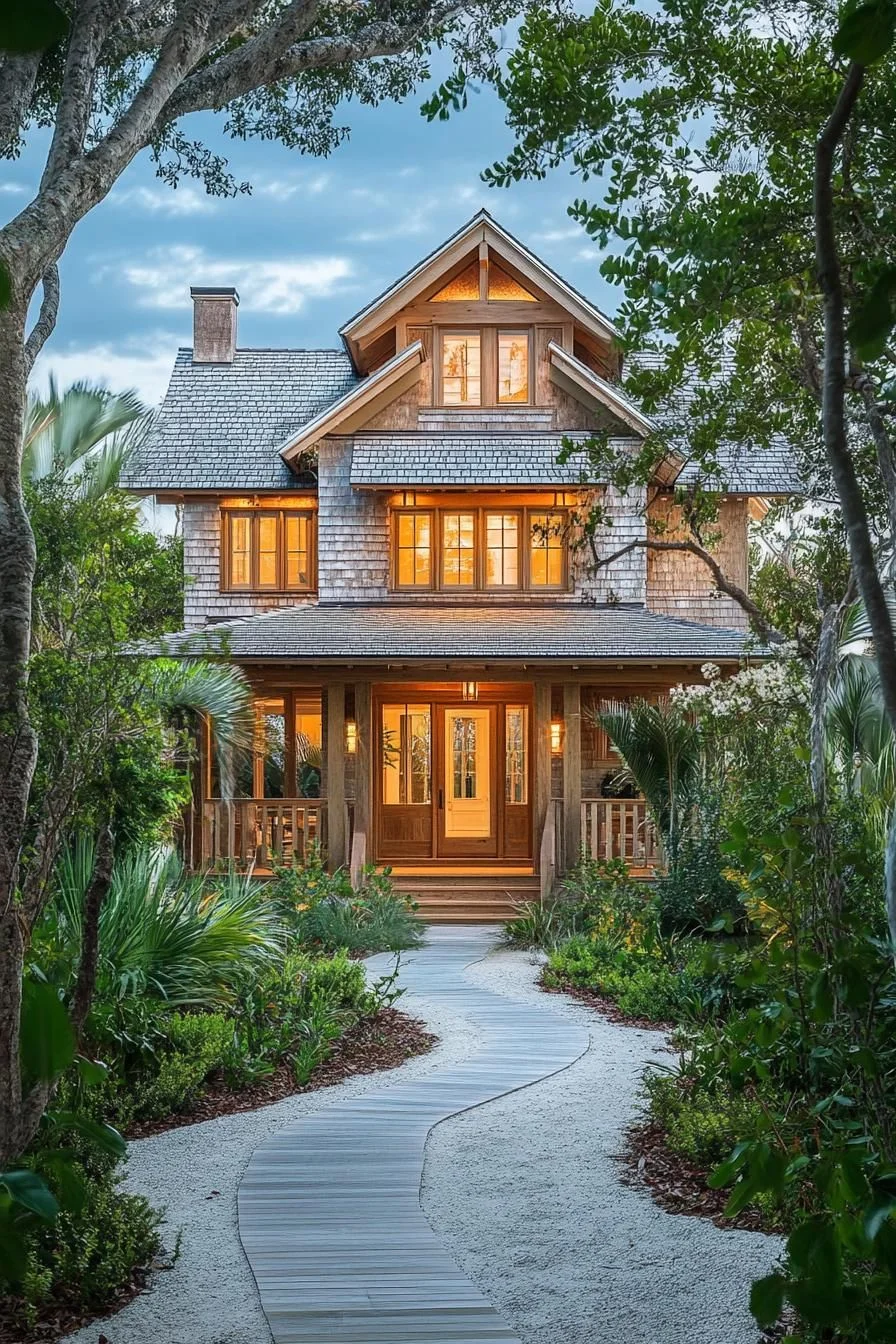 A Coastal Cabin Surrounded by Greenery