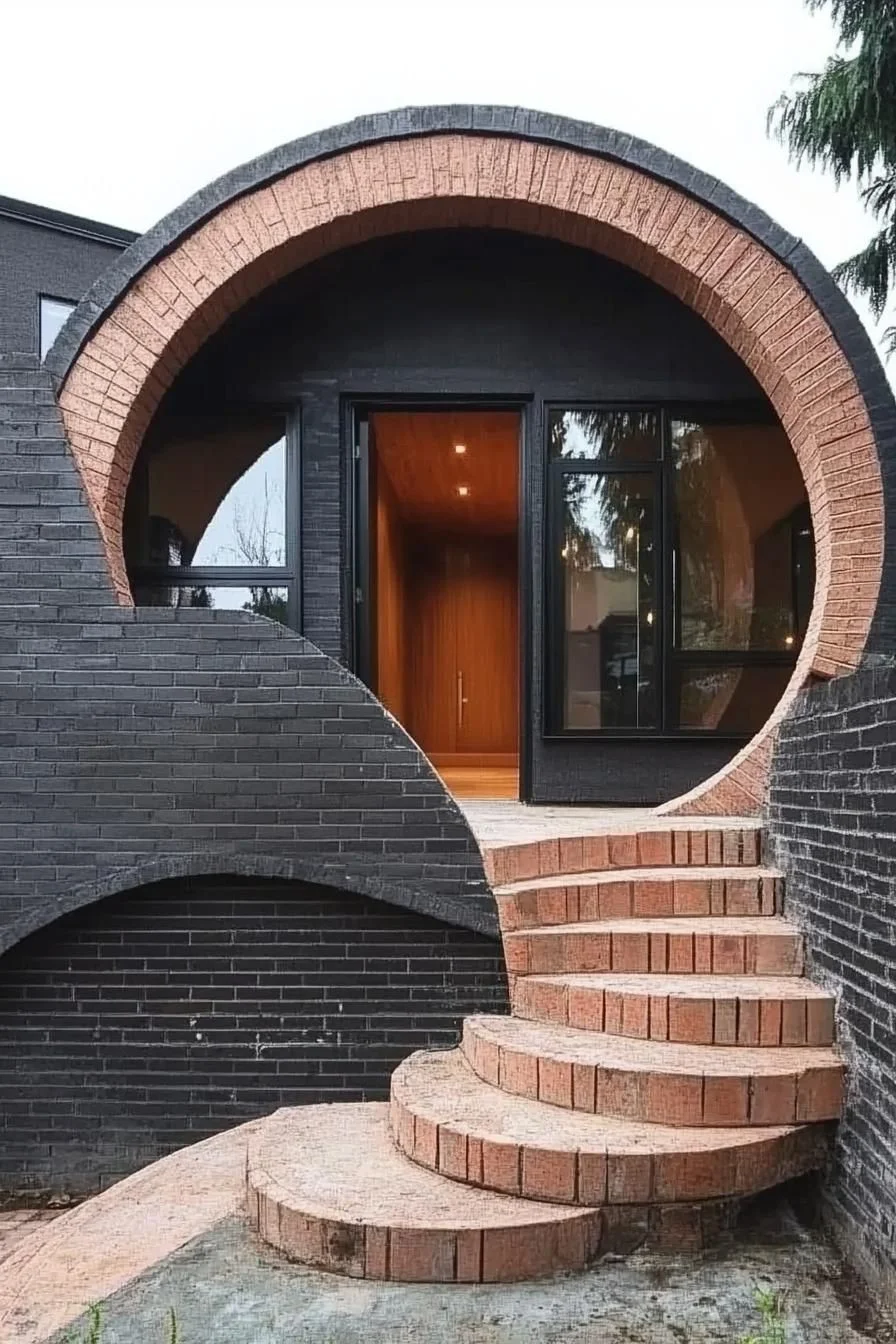 A Roundabout Entryway With Architectural Flair