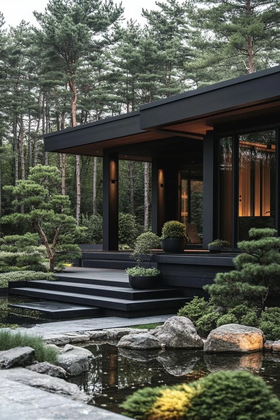 A Black Villa Hidden in the Woods