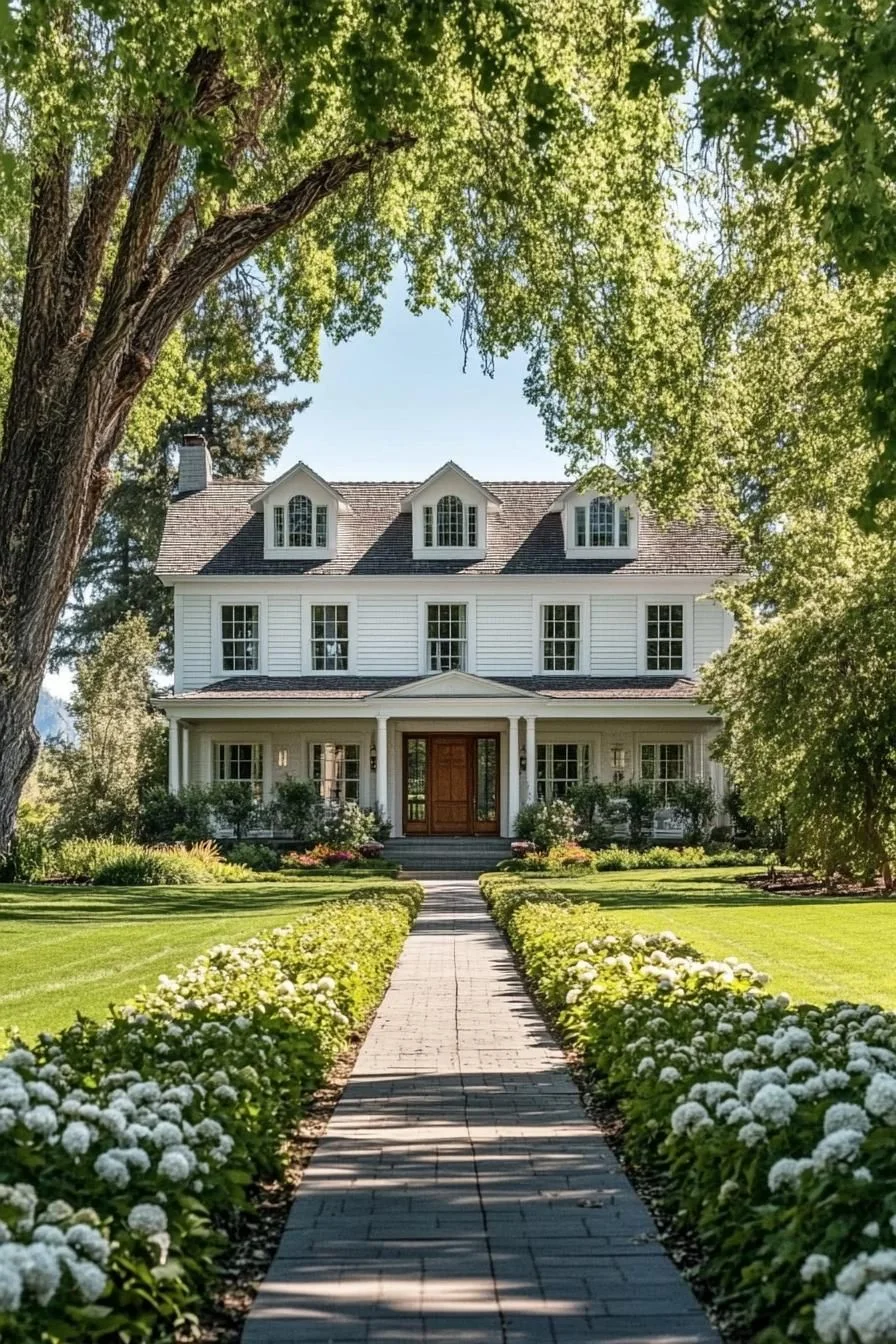 A Colonial Home Under the Trees