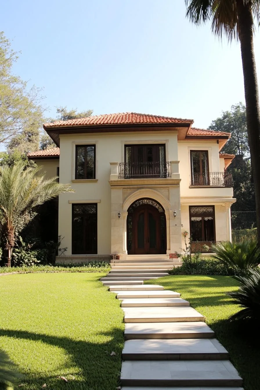 A Sunlit Colonial Home With a Garden Path