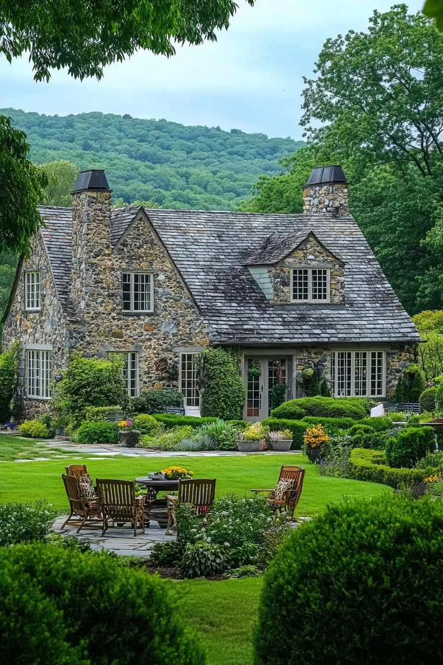 Stone Cottage Surrounded by Thick Foliage