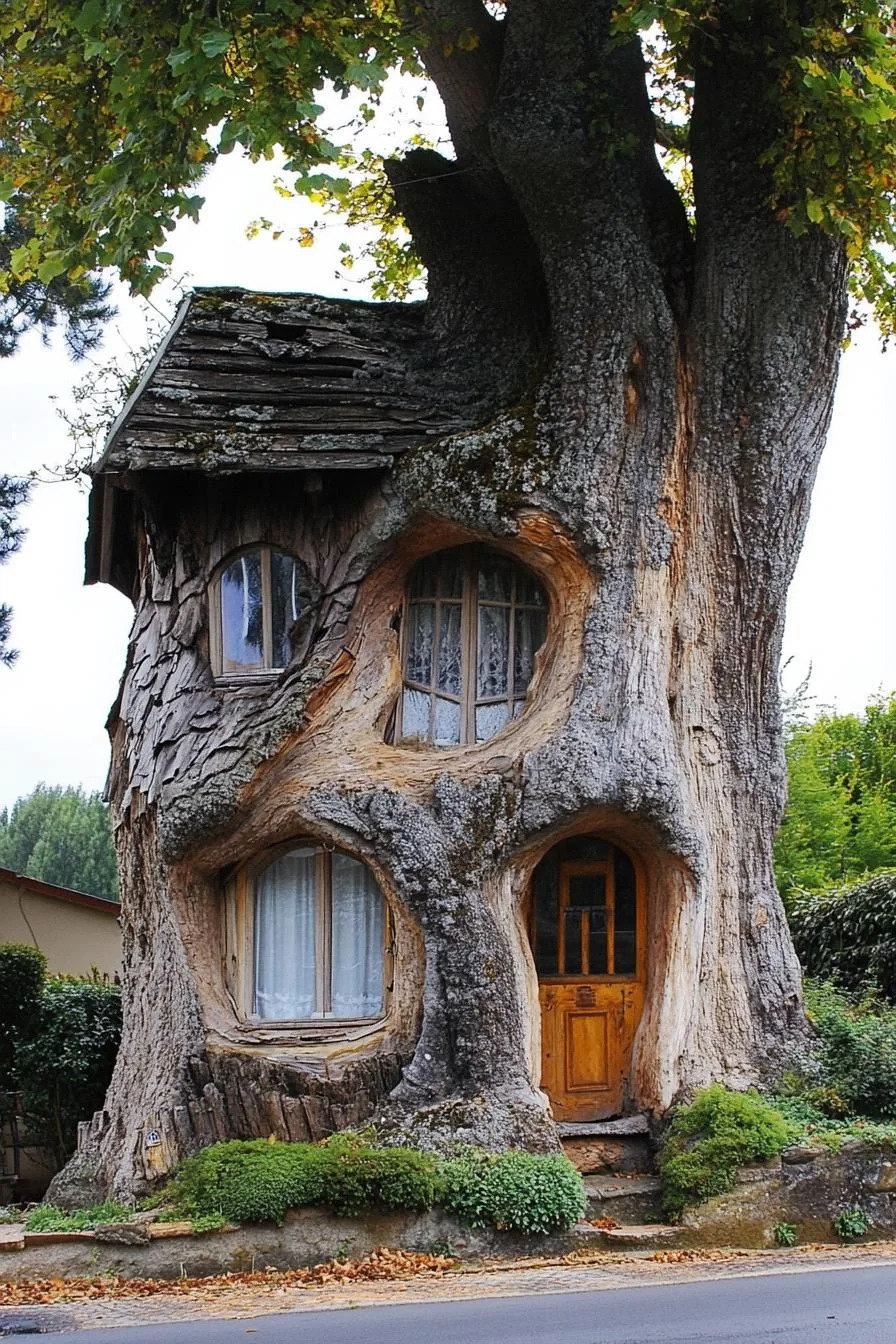 A Home Built Into a Giant Tree Trunk