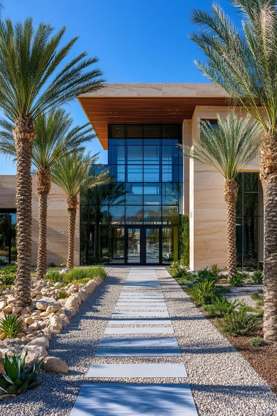 A Modern Retreat Along a Palm Pathway