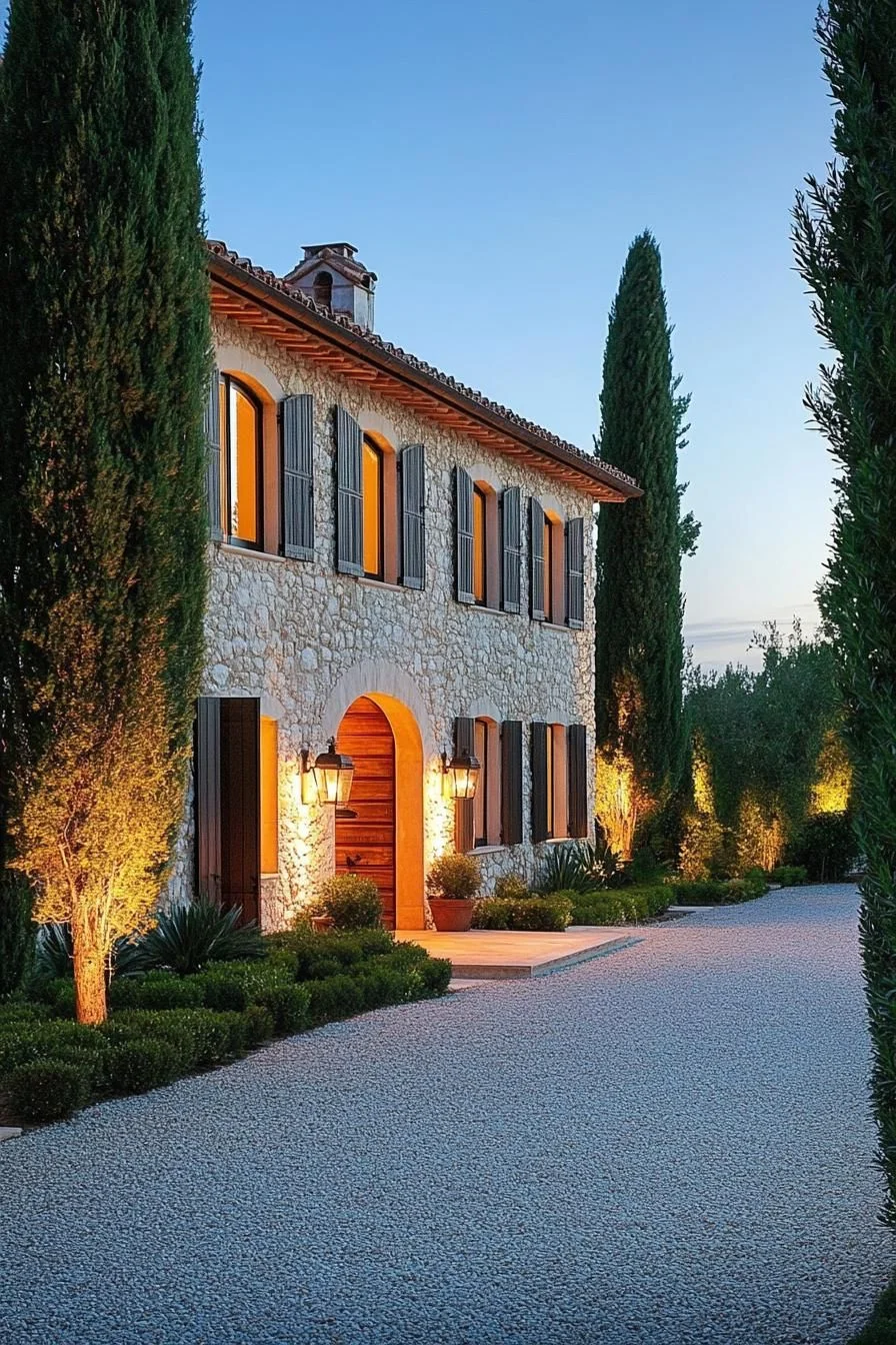 Stone Villa Surrounded by Tall Pines