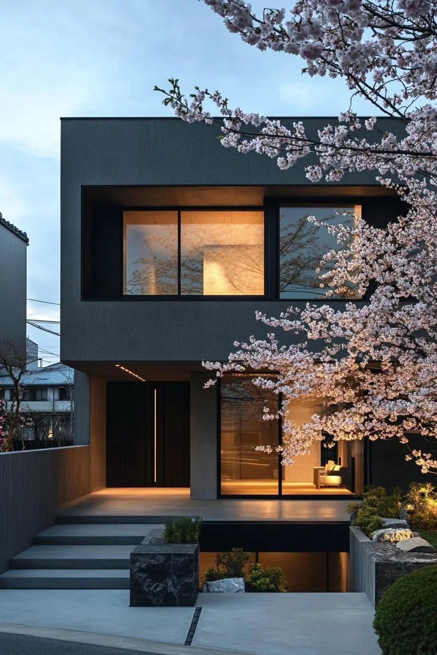 A Zen Fortress Floating Beneath Blossoms