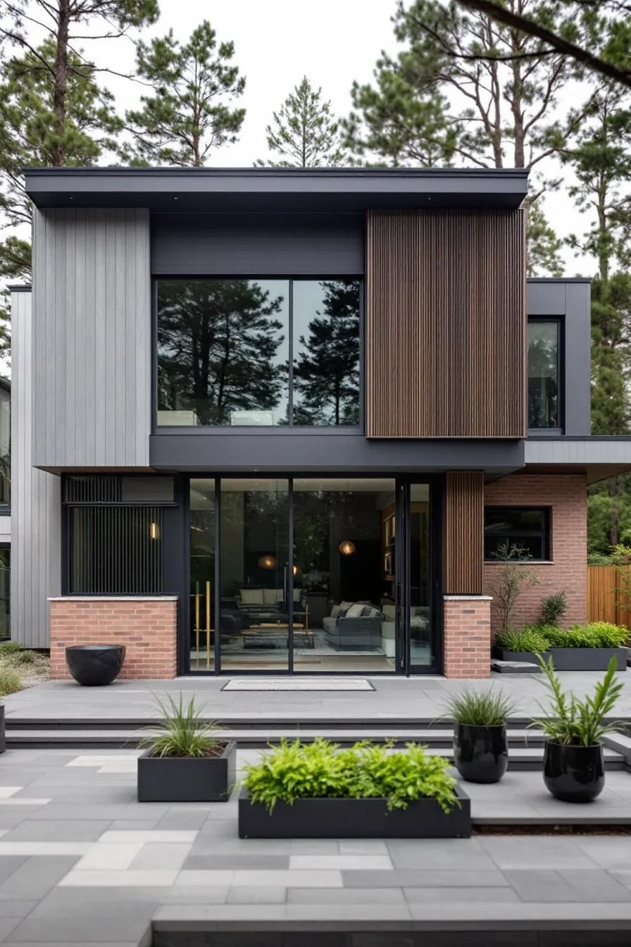 A Modern Brick House Among The Pines