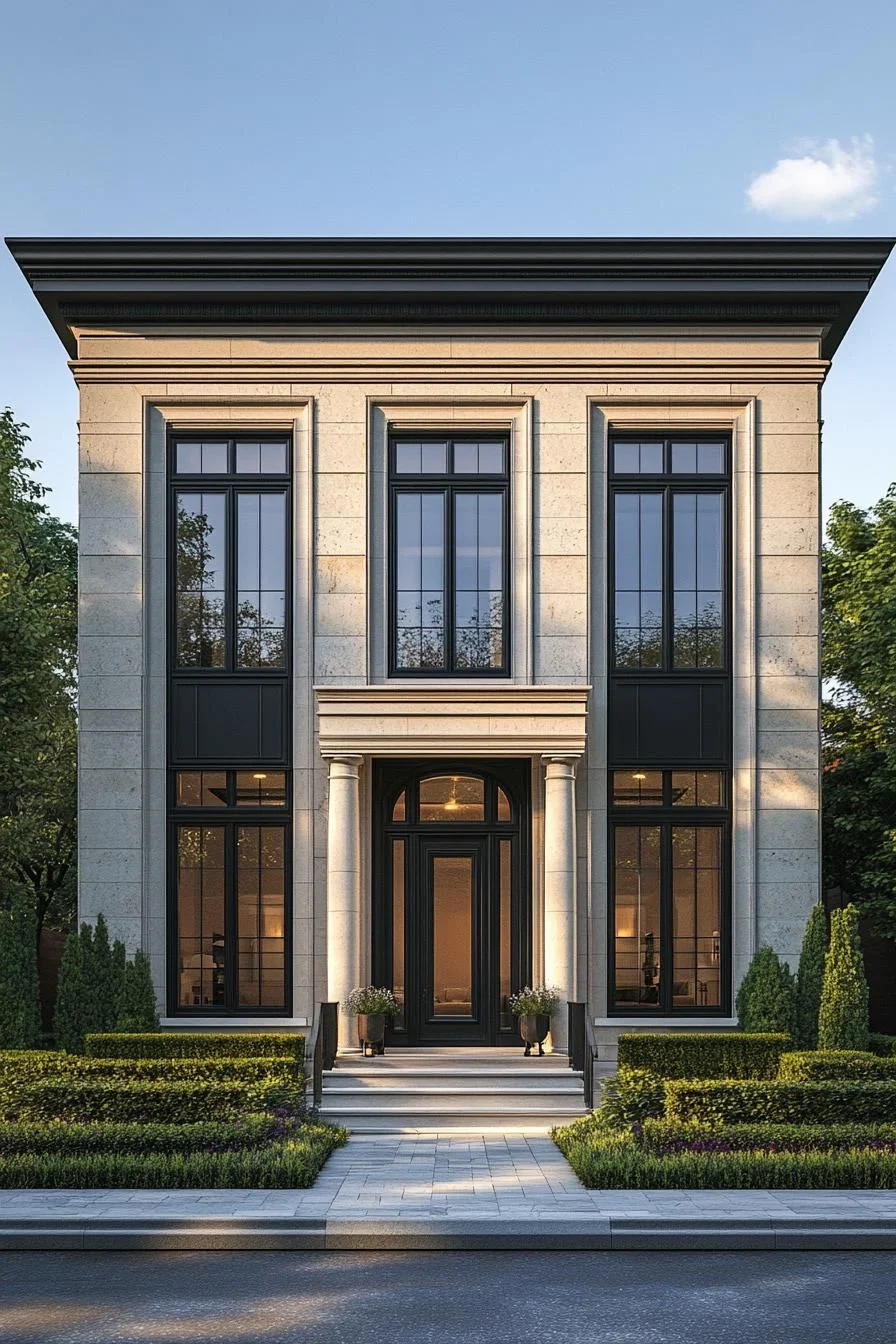 A Sophisticated Neoclassical House by Day