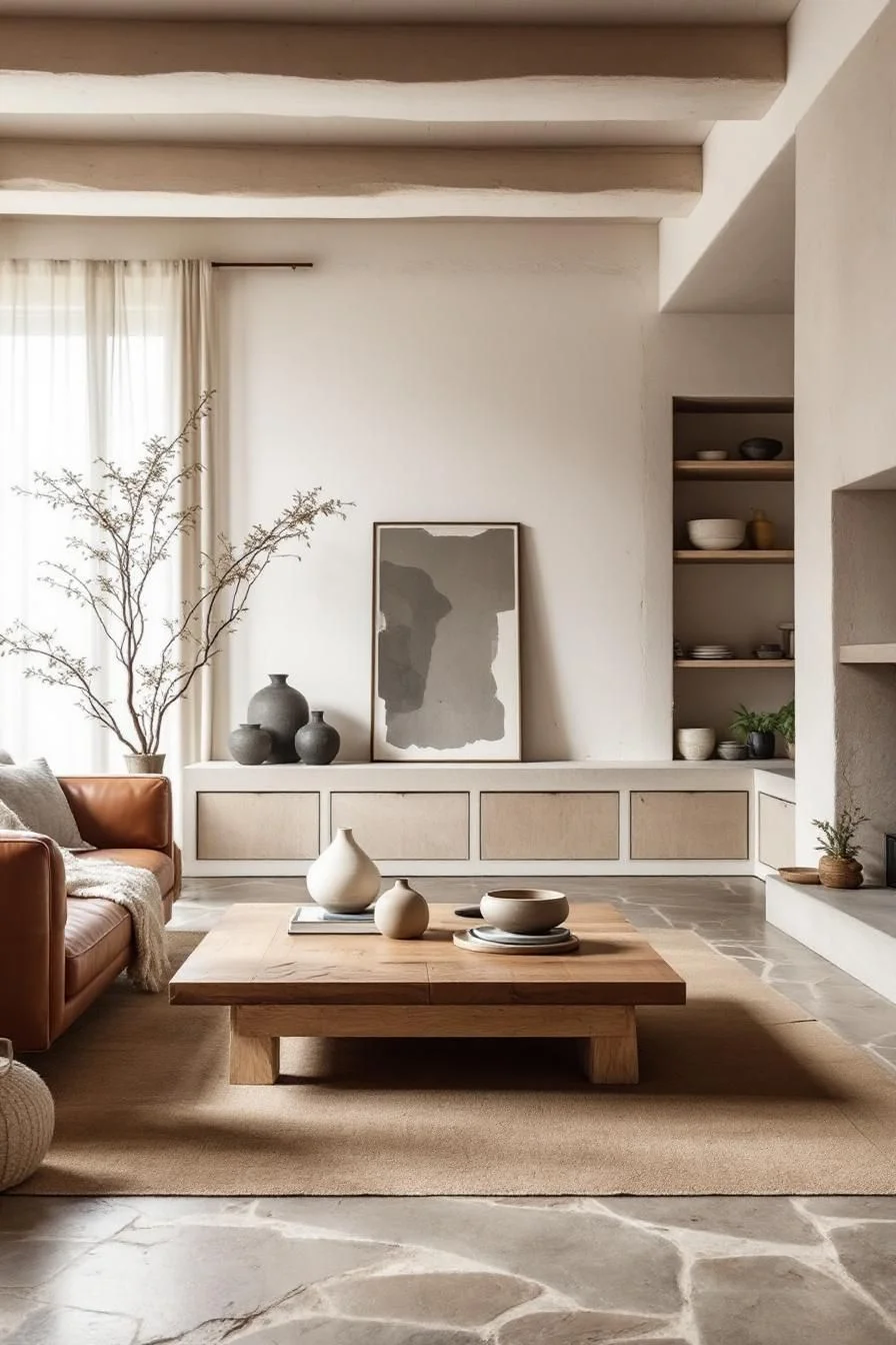 A Modern Wabi Sabi Lounge with Chic Flair