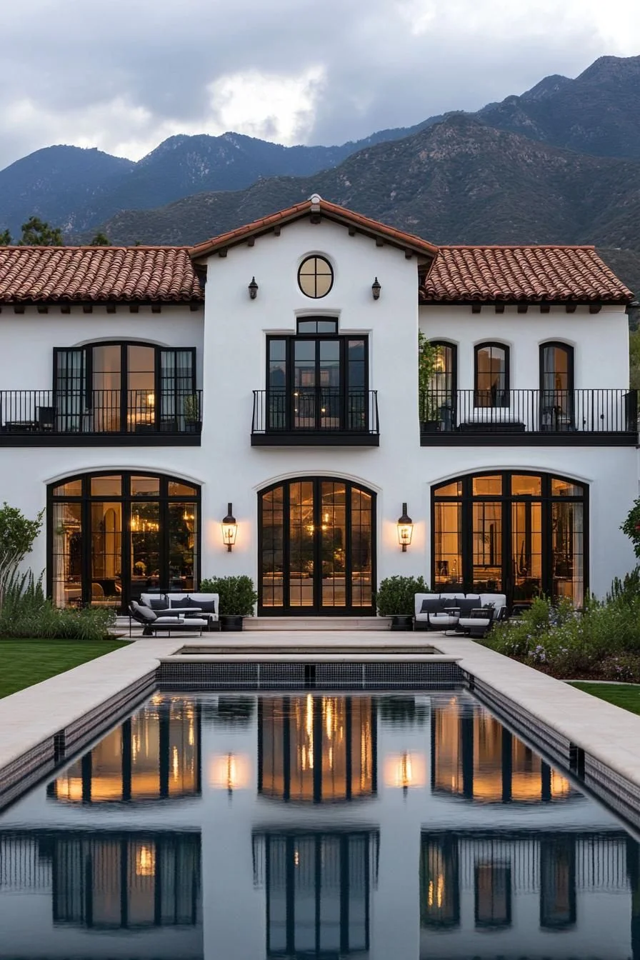 Mountain Villa at Sunset
