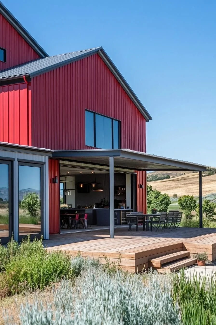 A Striking Scarlet Metal Retreat