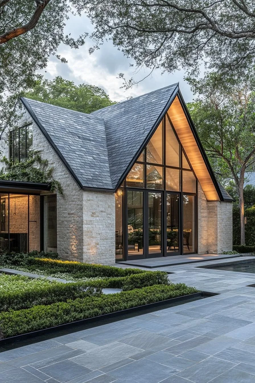 A Sleek Cottage With a Slate Roof