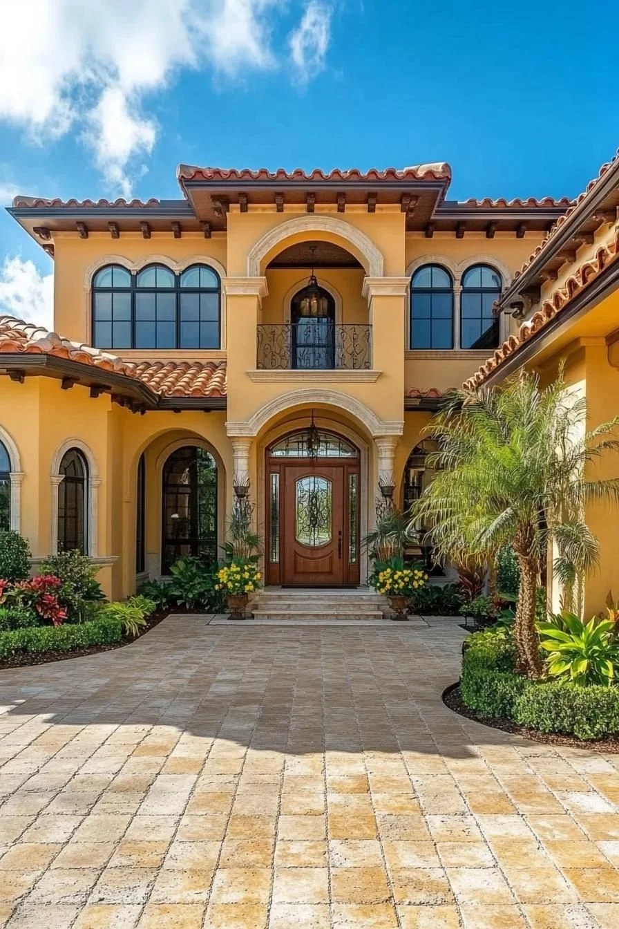 A Sunlit Villa With Palm Tree Views