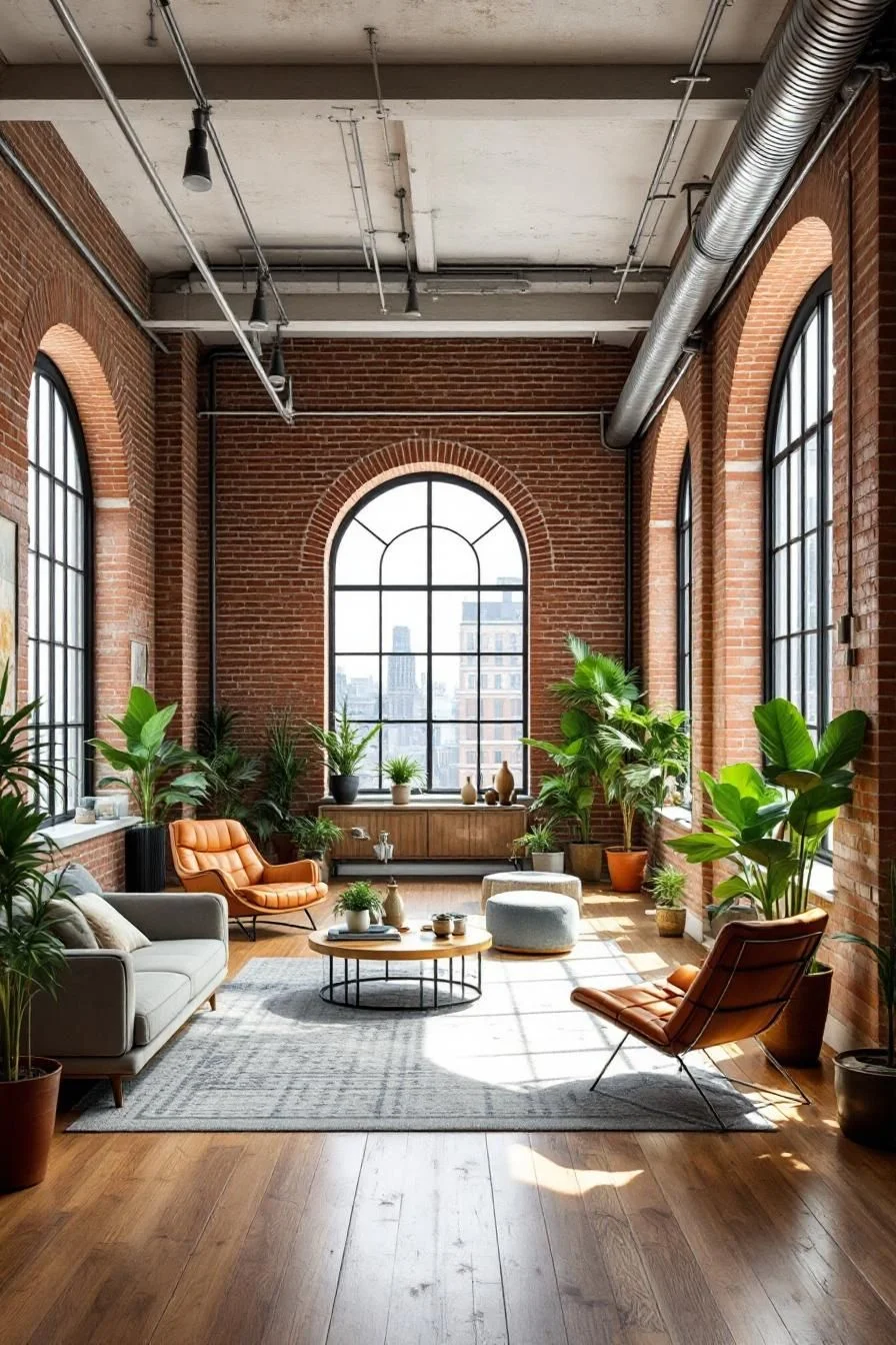 Brick Charm With Balcony Plants