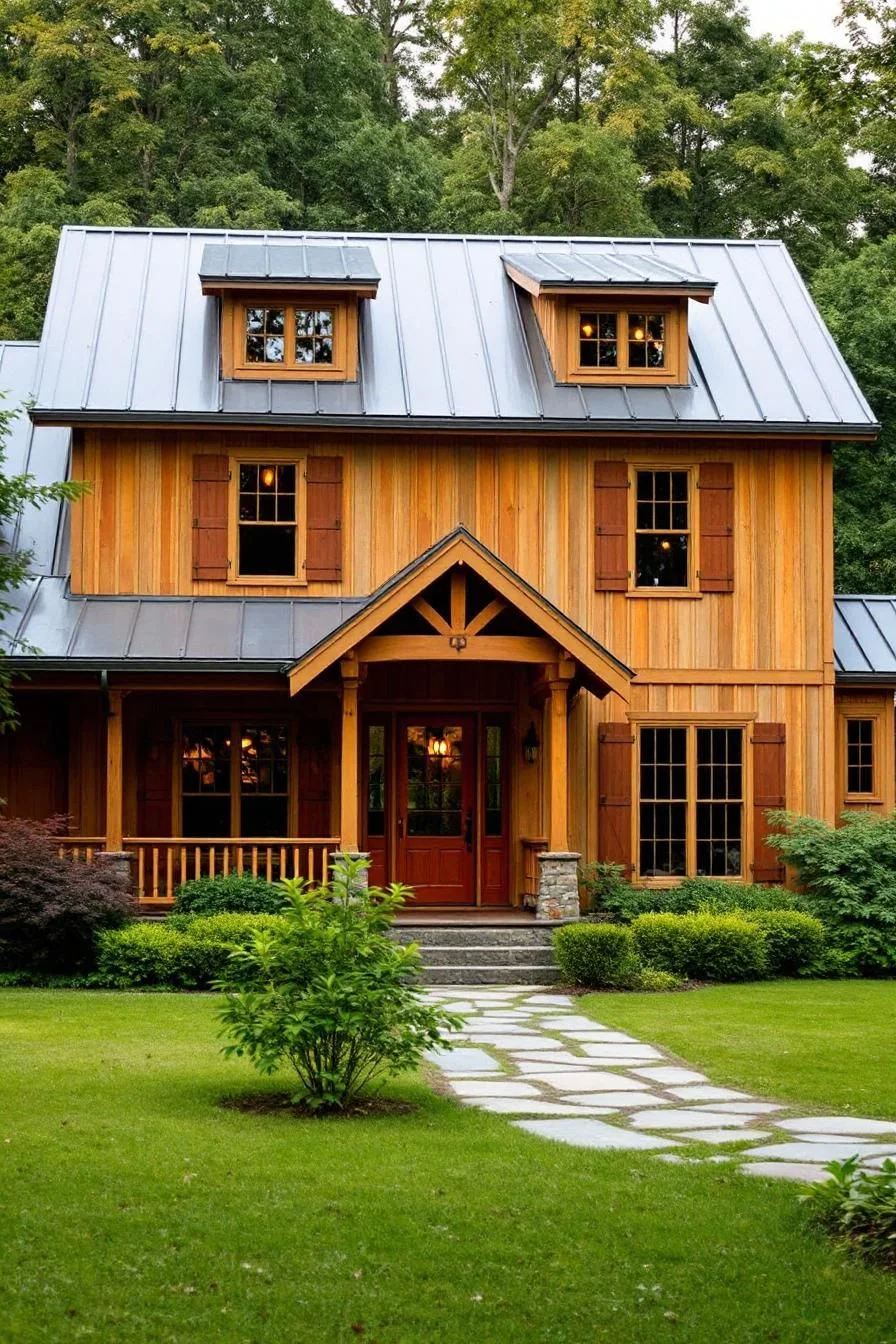 A Cedar Farmhouse Shaded by a Leafy Canopy
