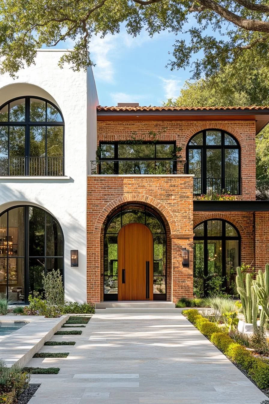 A Terracotta Home With Cactus Landscaping
