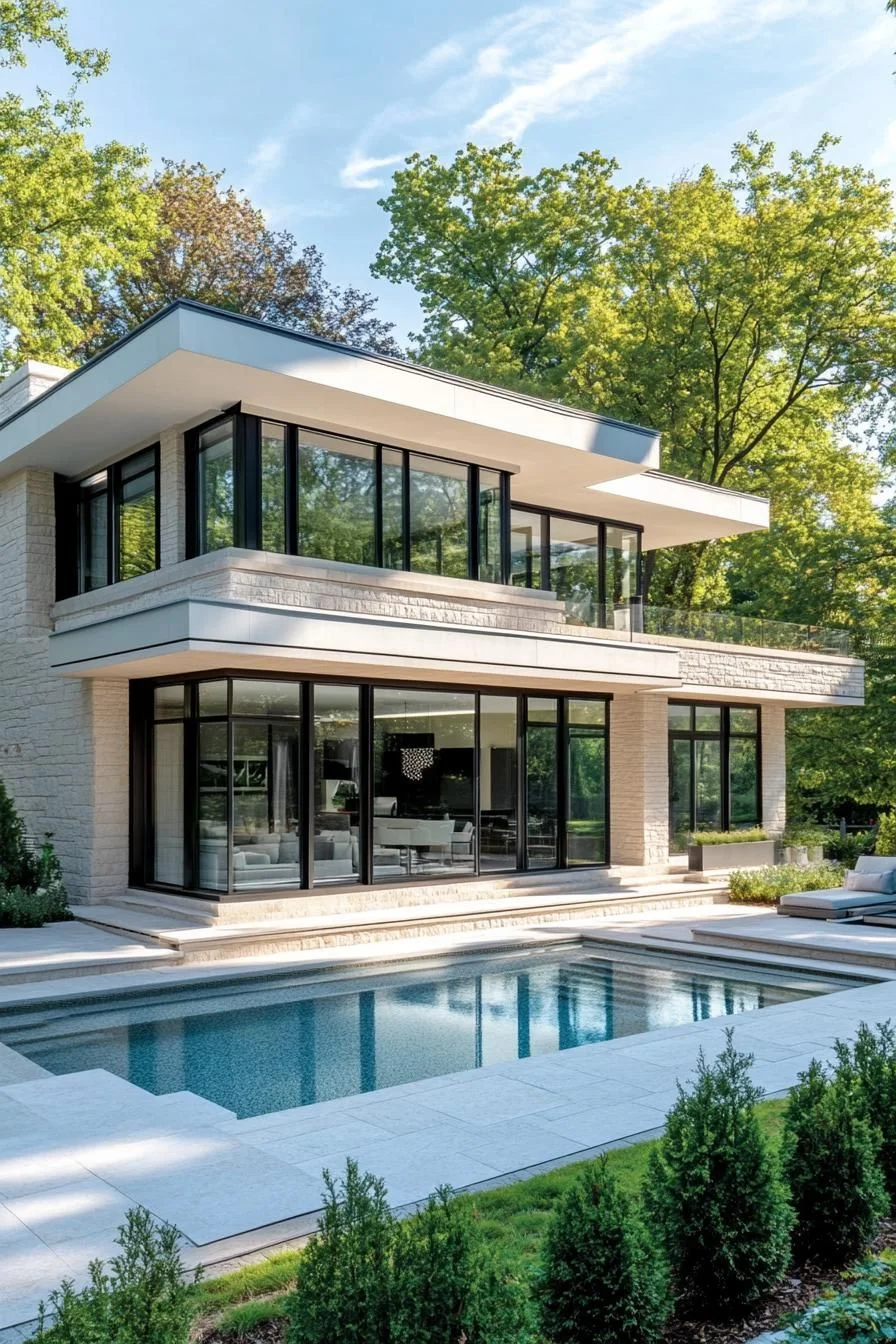 The Glass Marvel Beside the Pool