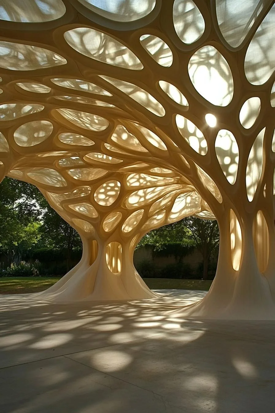 Lace-Patterned Sunlit Pavilion