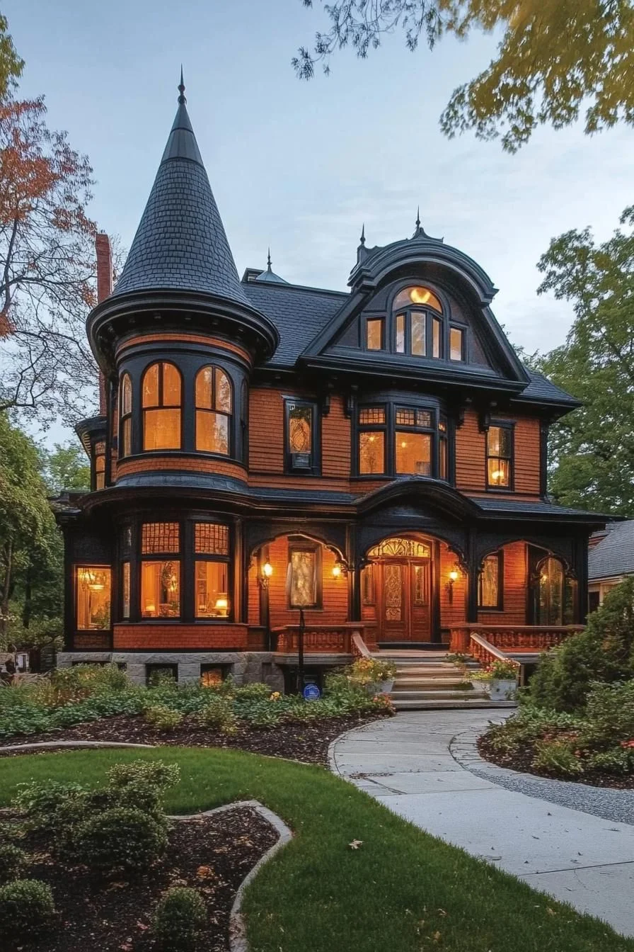 A Victorian Mansion With Towers and Turrets