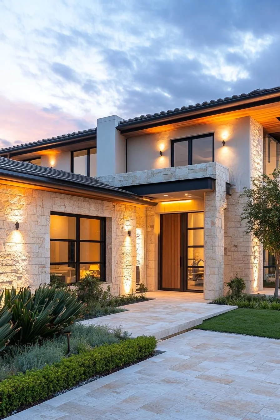Luxury Home With Dramatic Lighting