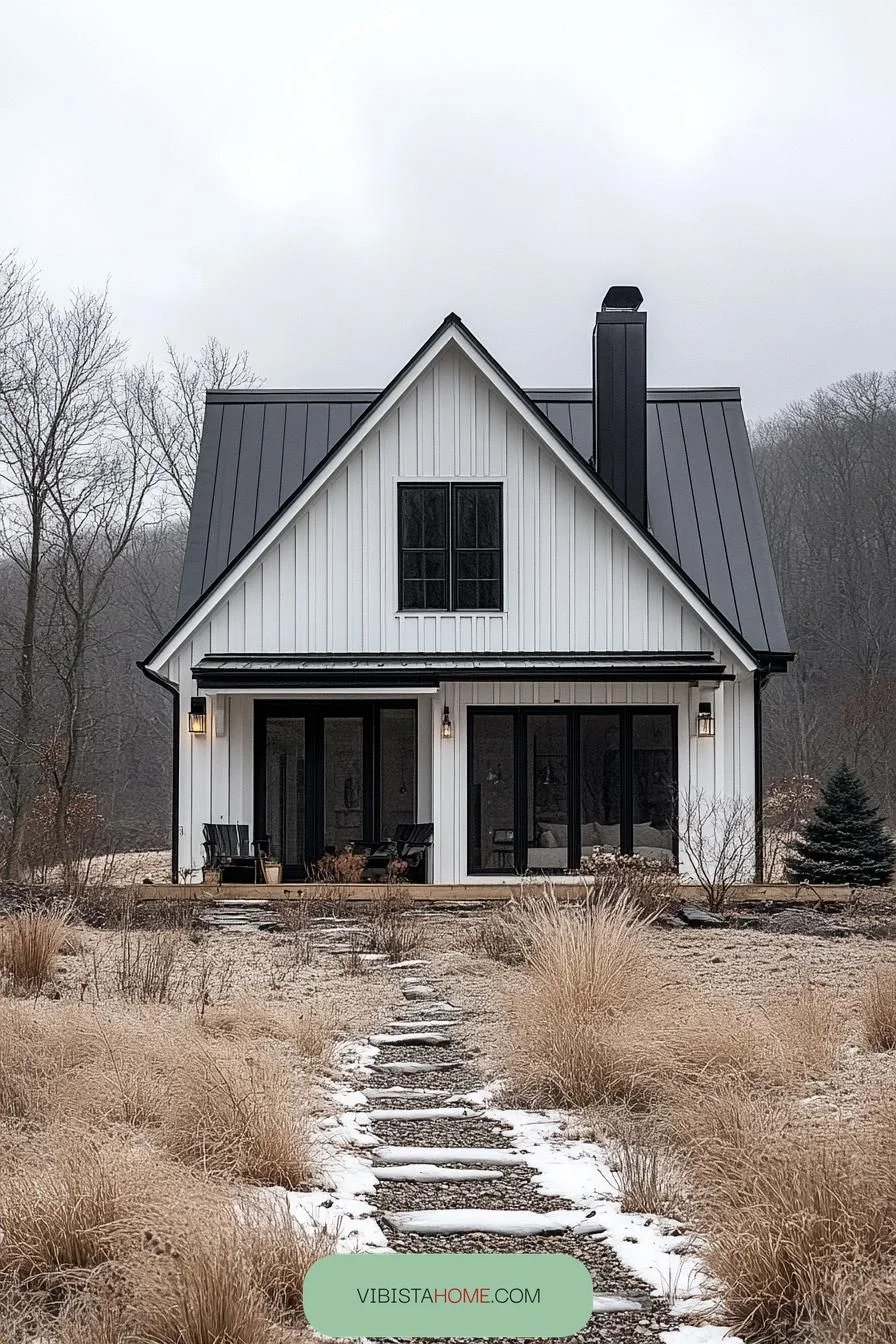 Crisp Gable Hut in Winter Stillness