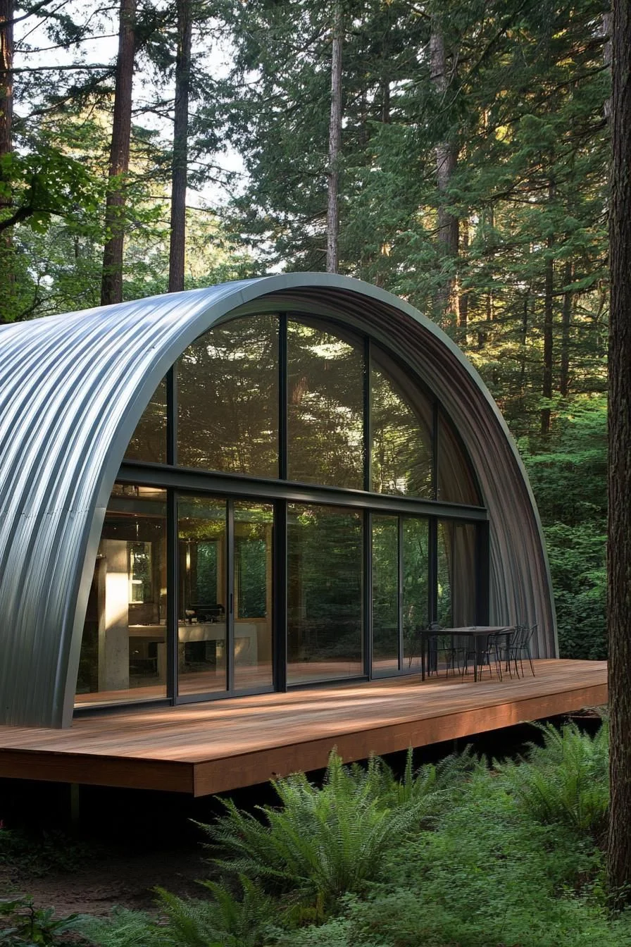 A Curved Retreat in a Woodland Clearing