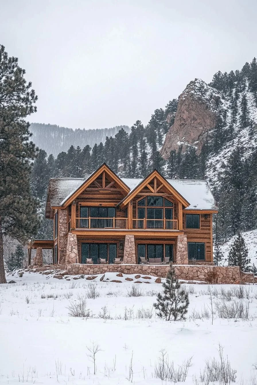 Snowy Woodland Cabin Retreat