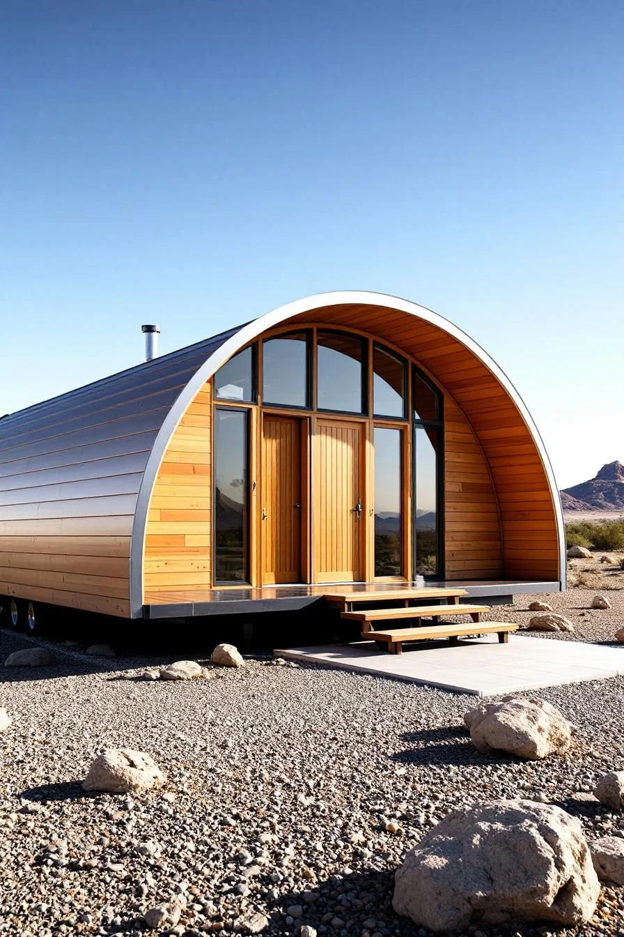 A Curved, Cozy Cabin in the Desert