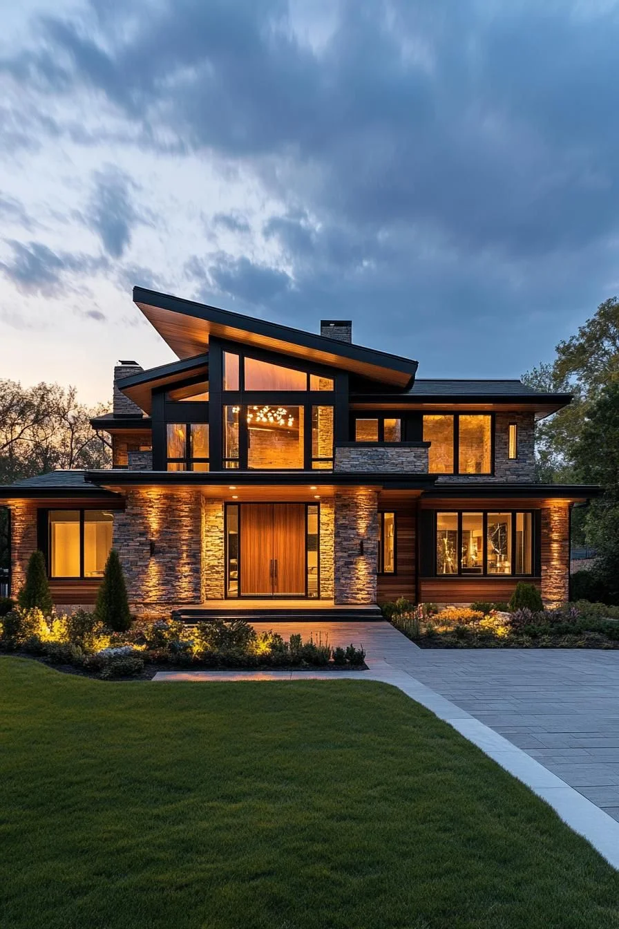 Angular Design Glowing at Twilight