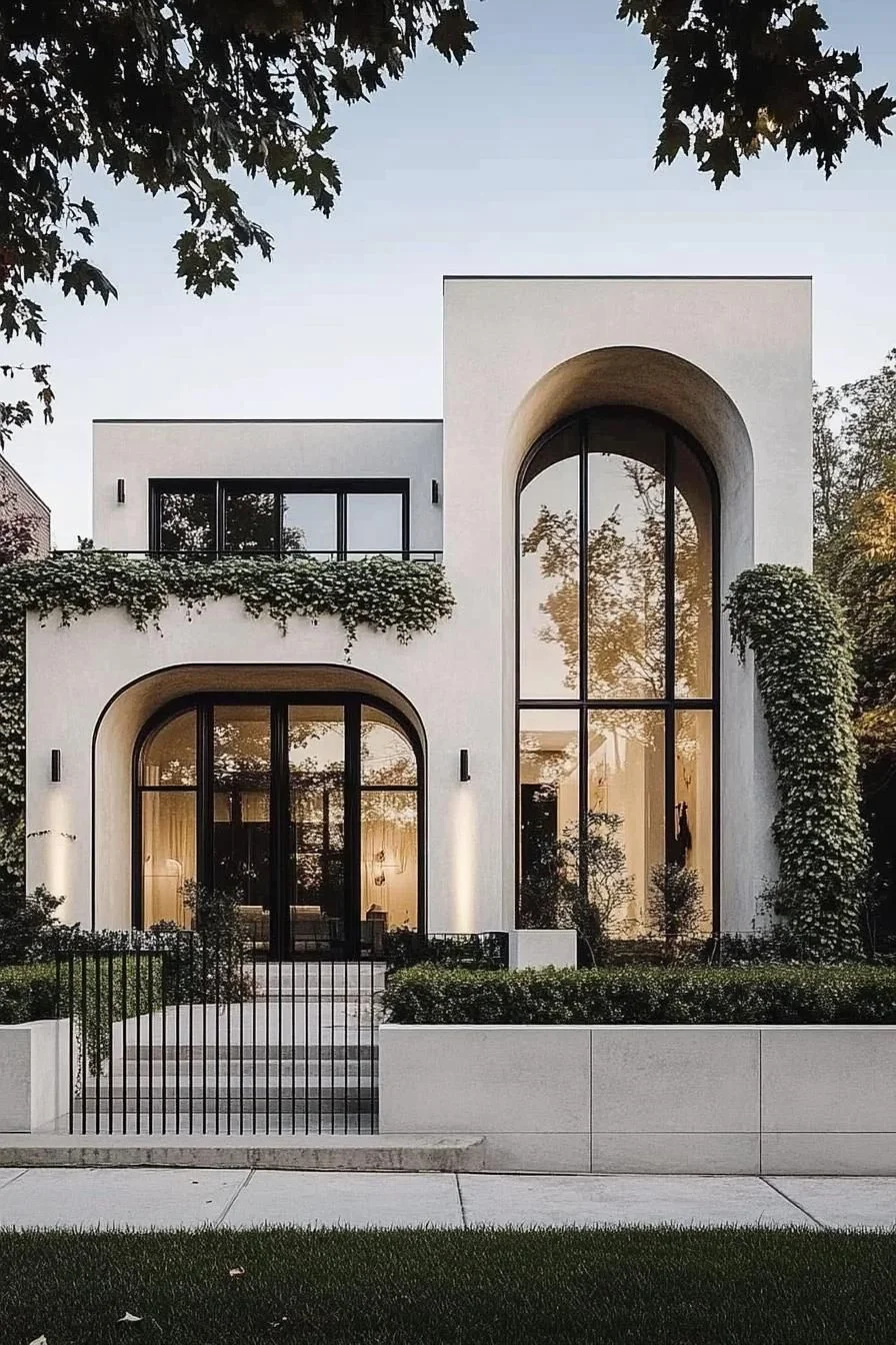 A Minimalist Facade With Arched Elegance