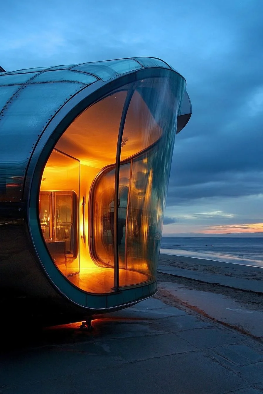 A Futuristic Home Facing the Beach