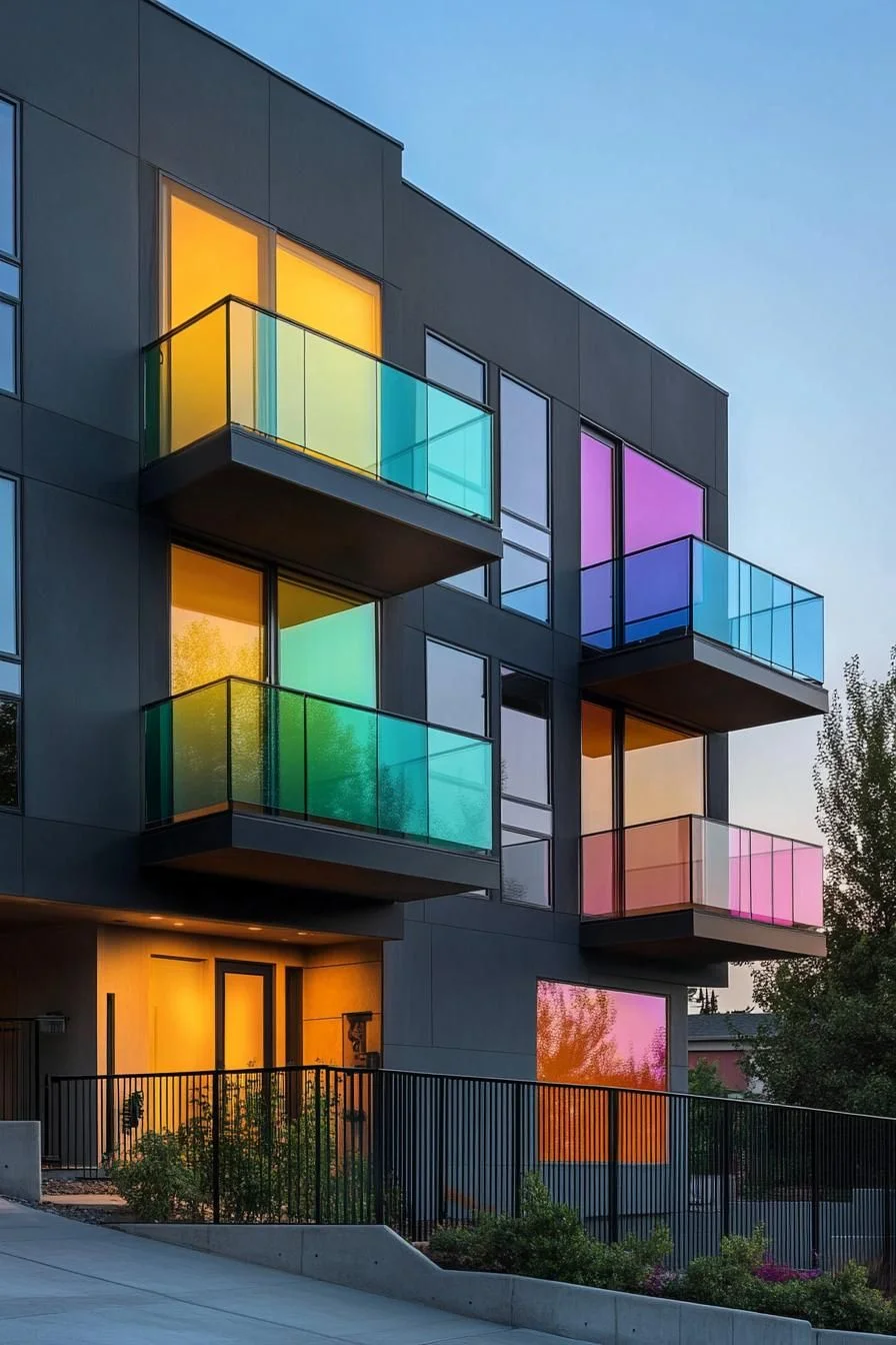 Futuristic Facade With Bold Colors